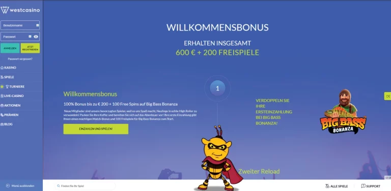 WestCasino – Hol dir jetzt deinen Willkommensbonus!